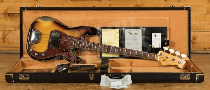 Fender Custom Shop LTD 63 Precision Bass Heavy Relic Faded Aged 3-Tone Sunburst - Image 10