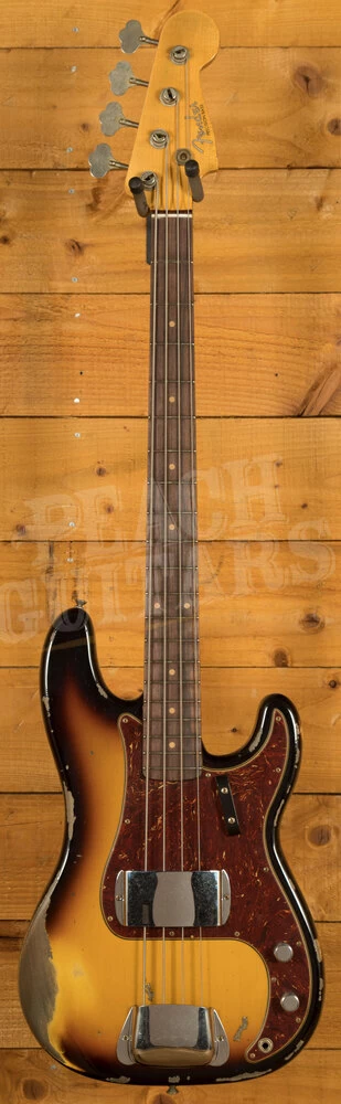 Fender Custom Shop LTD 63 Precision Bass Heavy Relic Faded Aged 3-Tone Sunburst - Image 2
