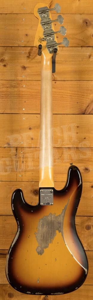 Fender Custom Shop LTD 63 Precision Bass Heavy Relic Faded Aged 3-Tone Sunburst - Image 3