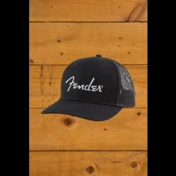 Fender Accessories | Silver Thread Logo Snapback Trucker Hat - Black - One Size Fits Most