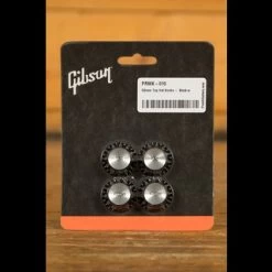 Gibson Top Hat Knobs - Black W/Silver Insert (Pack Of 4)