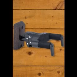 Hercules GSP38WBW PLUS | Auto Grip System Guitar Hanger - Dark Wood Base - Short Arm