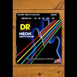 DR HI-DEF NEON MULTI-COLOUR - Coloured Bass Strings | 5-String Light 40-120