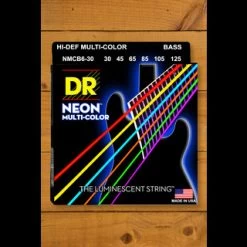 DR HI-DEF NEON MULTI-COLOUR - Coloured Bass Strings | 6-String Medium 30-125