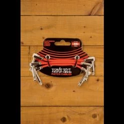Ernie Ball Accessories | Flat Ribbon Patch Cable - Red 3" 3-Pack