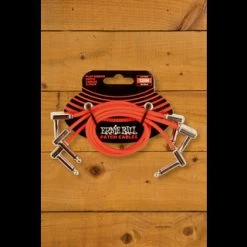 Ernie Ball Accessories | Flat Ribbon Patch Cable - Red 12" 3-Pack