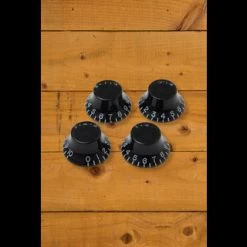 Gibson Top Hat Knobs Black - Pack Of 4